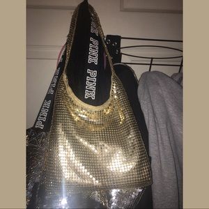 True vintage chain mail gold purse